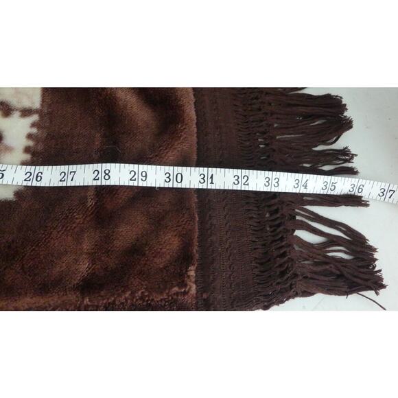 Vintage Plush Roses Pillow Sham Crochet Fringe Edge Heavy Pink Floral Queen - Picture 8 of 9